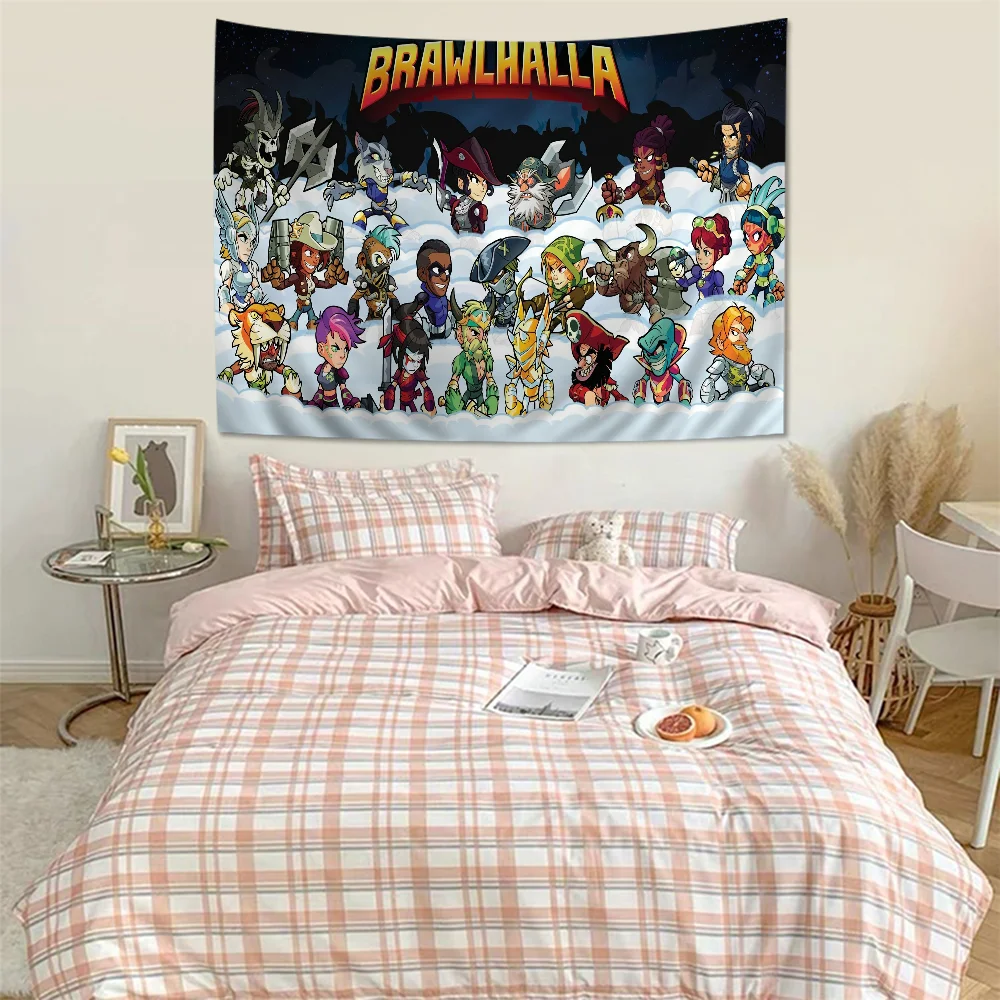 B-Brawlhalla Anime Tapestry Hanging Tarot Hippie Wall Rugs Dorm Home Decor