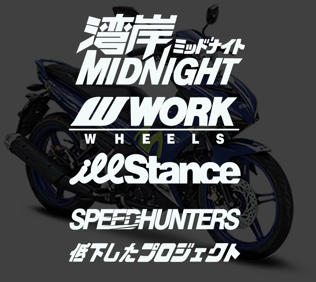 High Visibility JDM Stickers, Reflective Speedhunter Pattern Decals for Moto Side Panel & Wheel