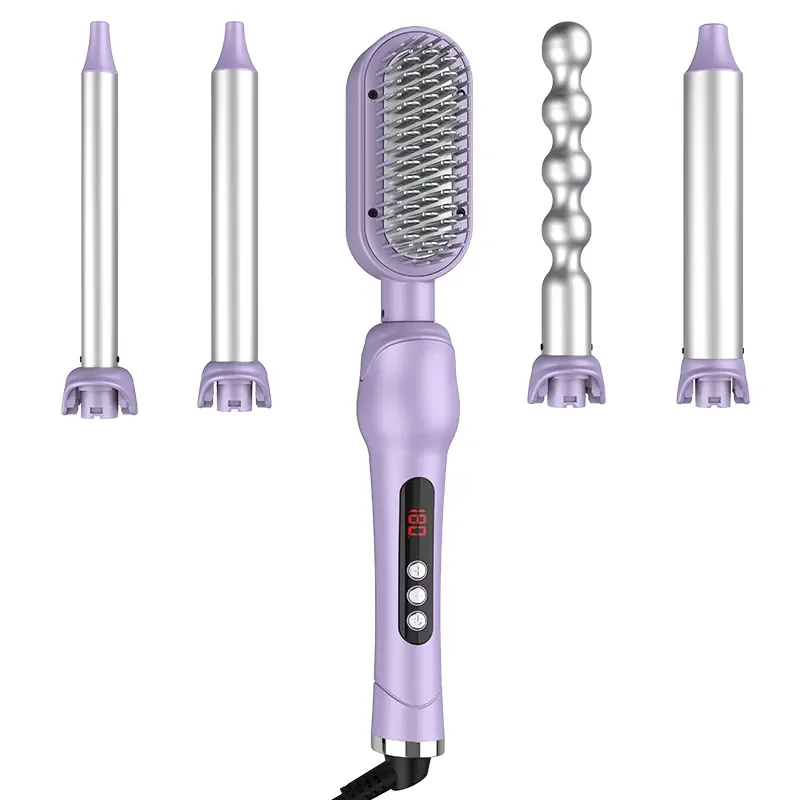 

salon 5 IN 1 hair curler set hair straightener curling wand air brush 480 degree titanium plate flat iron hair curler