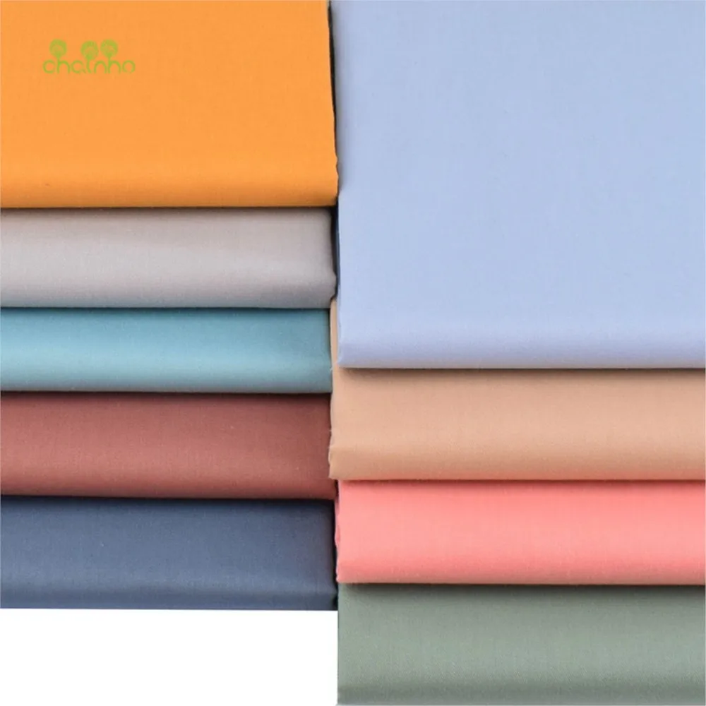 Chainho,Twill Weave Cotton Fabric,Morandi Solid Color Series,Patchwork Cloth,DIY Sewing Quilting Material,9 Color,2 Sizes,CC099