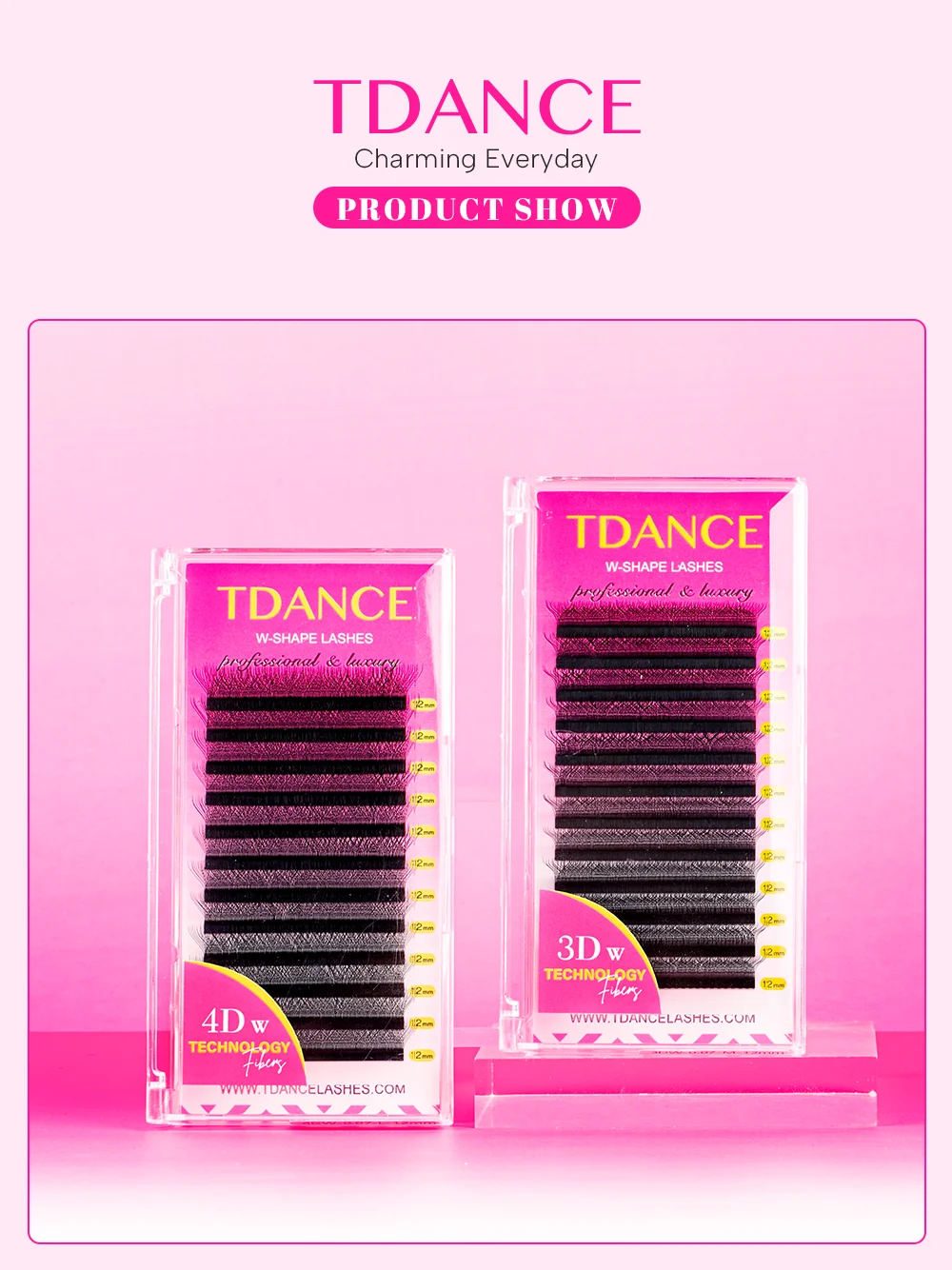 TDANCE M/L Curl 3D/4D/5D W Lashes Eyes 0.07 W-Form Wimpernverlängerungen 7-14mm Natürlich Weich Professionelle Wimpern 12 Reihen – Detail 6