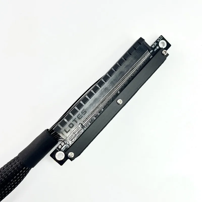 كابلات تمديد بطاقة الرسومات PCIe4.0x16 ذات الانحناء الجانبي العكسي المزدوج مناسبة لخوادم الهيكل RTX4090، RX7900xtx، M33JK/M33JM