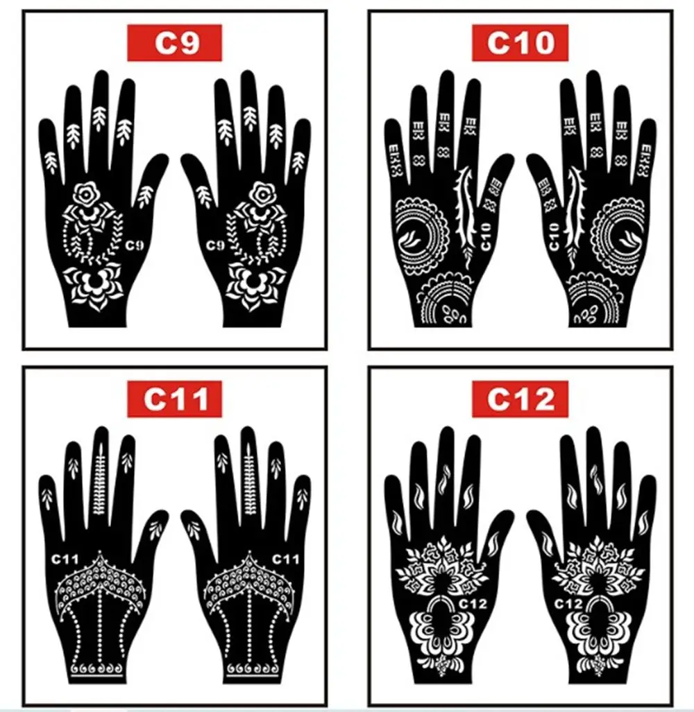 Painting Hollow Drawing Face Paints Arm Leg Feet India Henna Kit Tattoo Stencils Temporary Decal Body Art Template