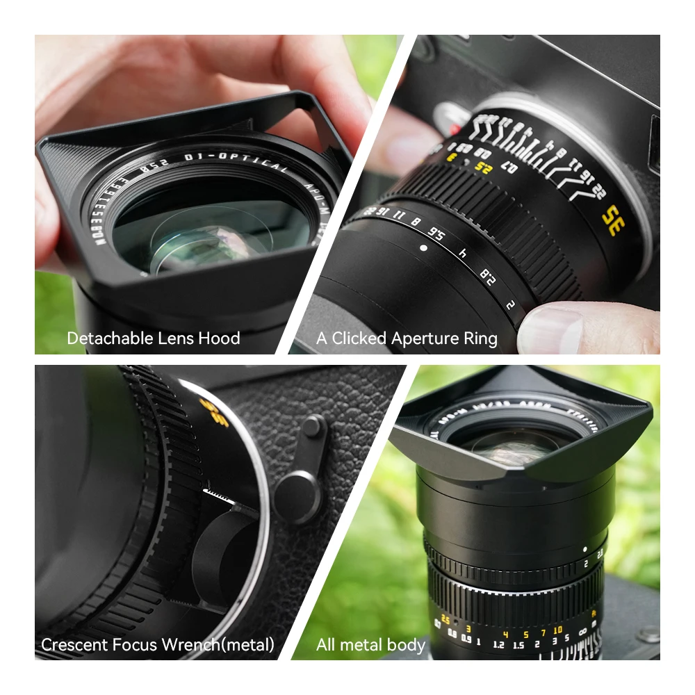 TTArtisan APO-M 35mm F2 ASPH.Pełnoklatkowy obiektyw z dużą aperturą do aparatów Leica M-Mount Leica M-M M240 M3 M6 M7 M8 M9 M10