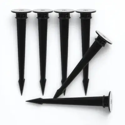 6 قطع من أوتاد إضاءة المسار المقاومة لتسرب الماء، مسامير بلاستيكية للأضواء الخارجية، متانة تدوم طويلاً، أوتاد مسامير أرضية بلاستيكية #1