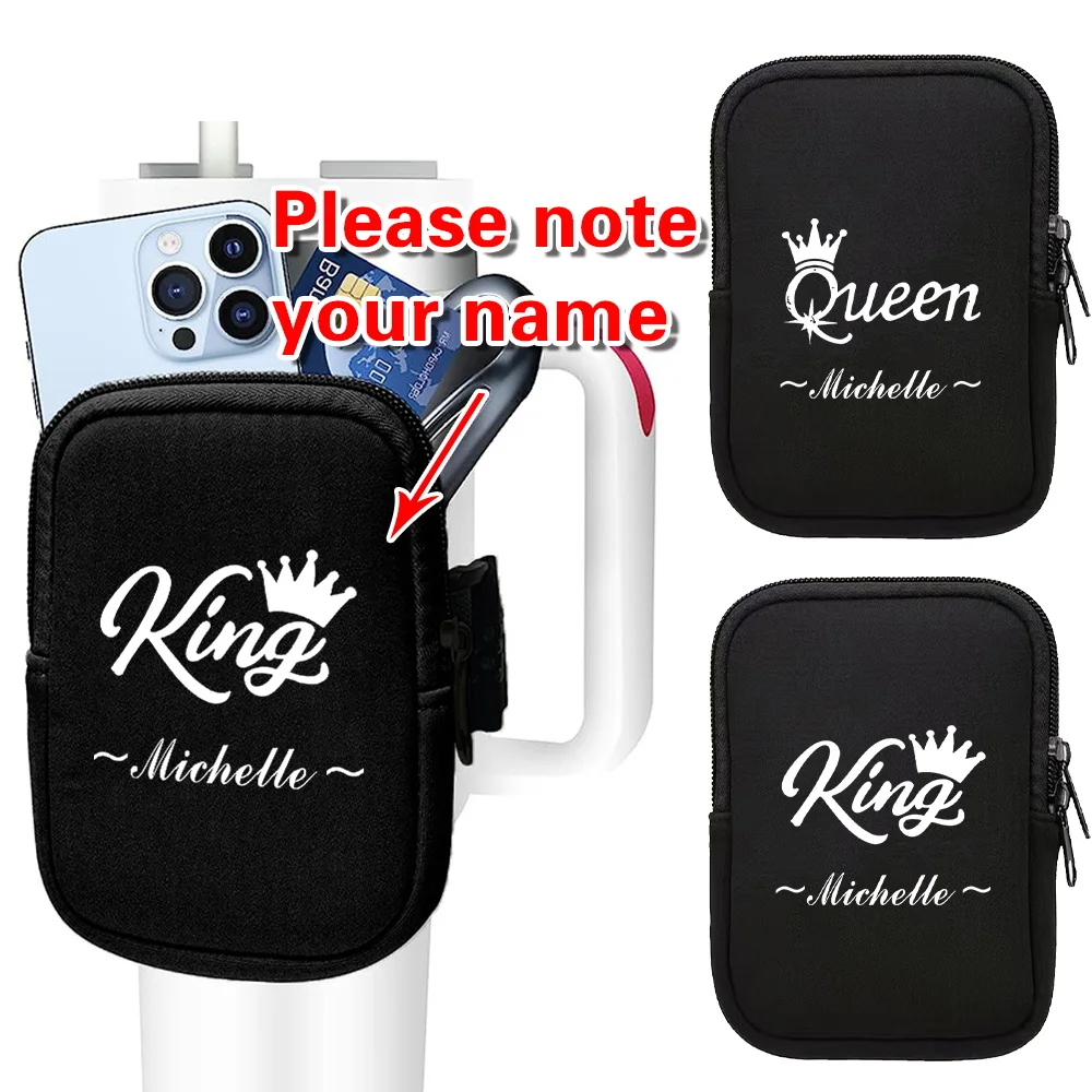 

Персонализированная сумка для бутылки с водой с индивидуальным именем, многофункциональная ручная сумка для чашки с водой, спортивные аксессуары для фитнеса, наручные сумки