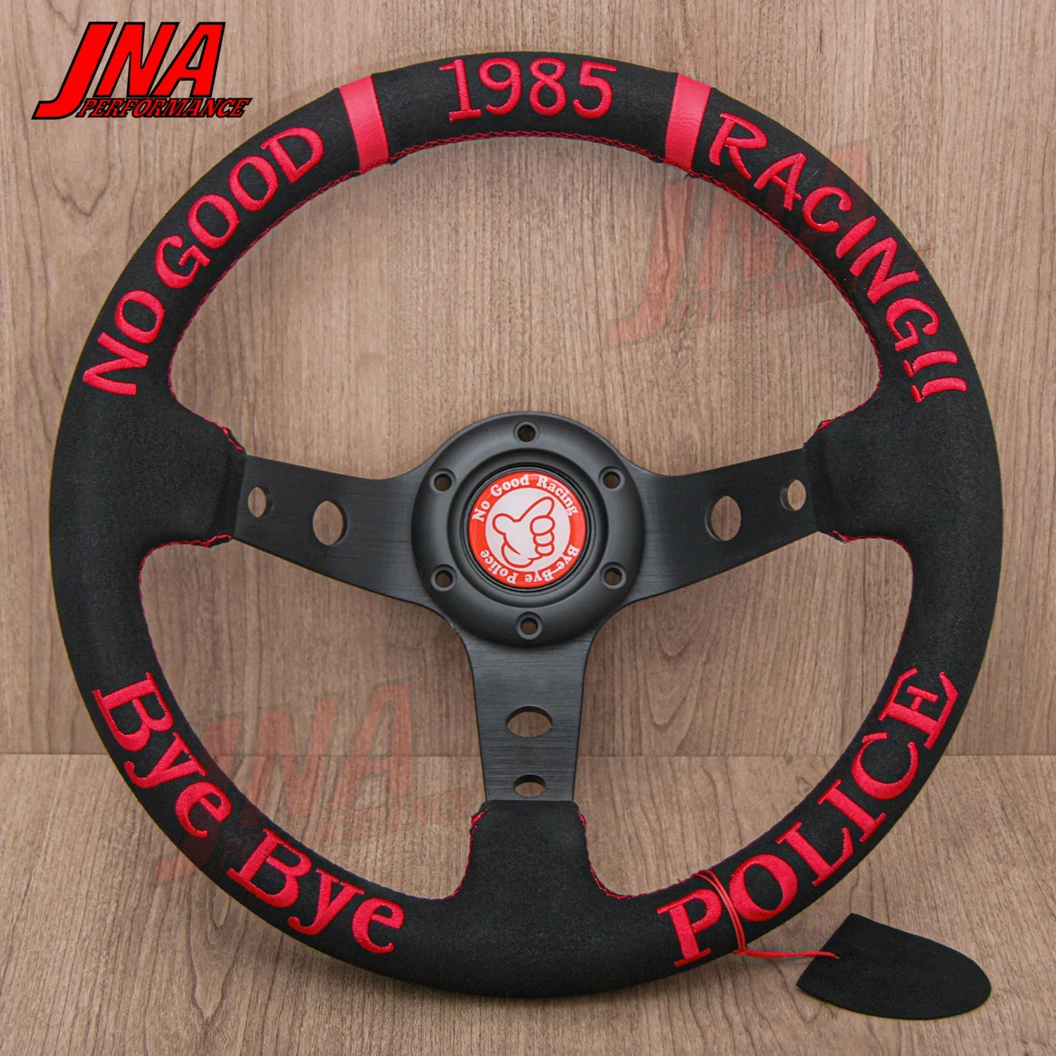 13 بوصة JDM الانجراف سباق عجلة القيادة لا سباق جيد الداعا الشرطة 1985 جلد الغزال ضبط عجلة القيادة PC-ST20