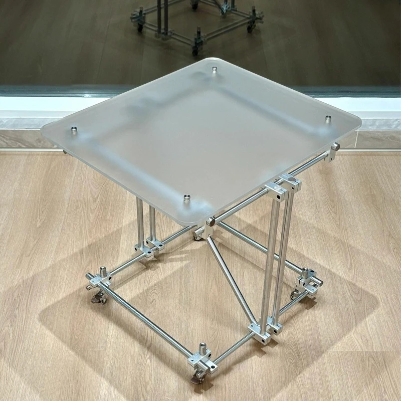 Matte acrylic optical axis stainless steel coffee table, designer - creative living room casual low table