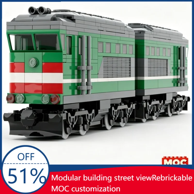 

597Pcs Customize MOC 2TE116 Transport Locomotive Train Model Building Blocks Assembly Children Railway Educational Birthday Gift