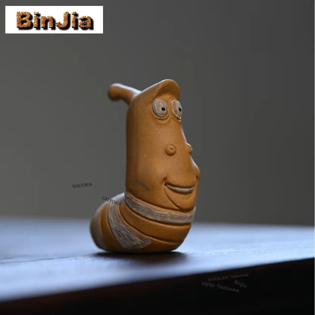 Yixing Zisha Hilarious Insect Tea Pet Handmade Tea Spirit Tea Figurine Play Toys Tea Statue Ornaments Can Be Raised Accessories