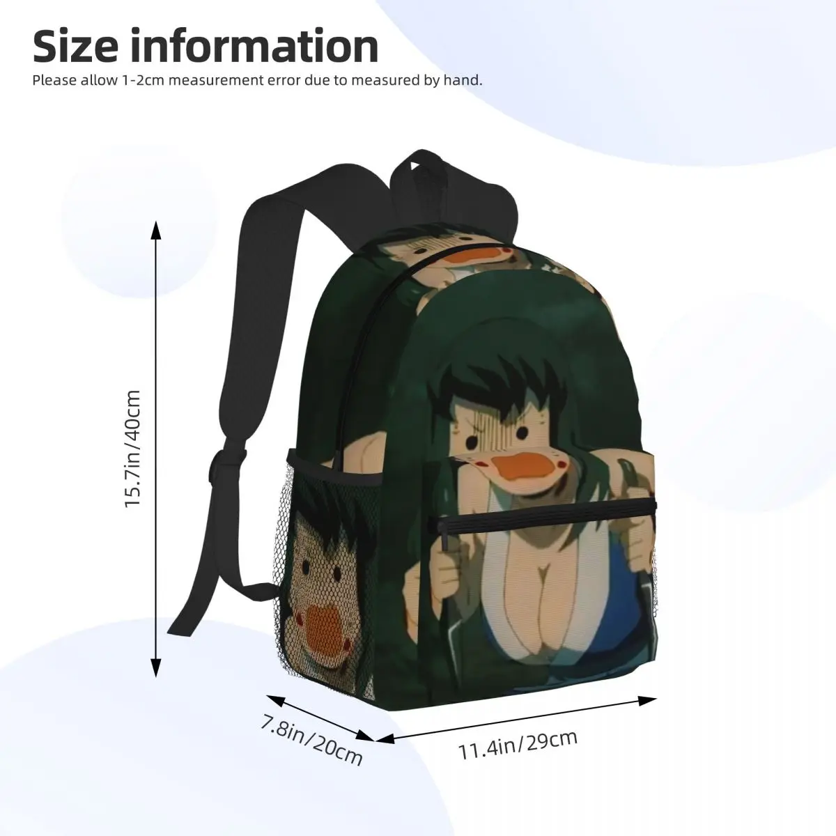 อะนิเมะนักฆ่าปีศาจ มากิโอะ ซูมะและฮินาสึรุกระเป๋าเป้สะพายหลังนักเรียนกระเป๋าเดินทางเดย์แพ็คสำหรับผู้ชายผู้หญิงกระเป๋าหนังสือกระเป๋าสะพาย