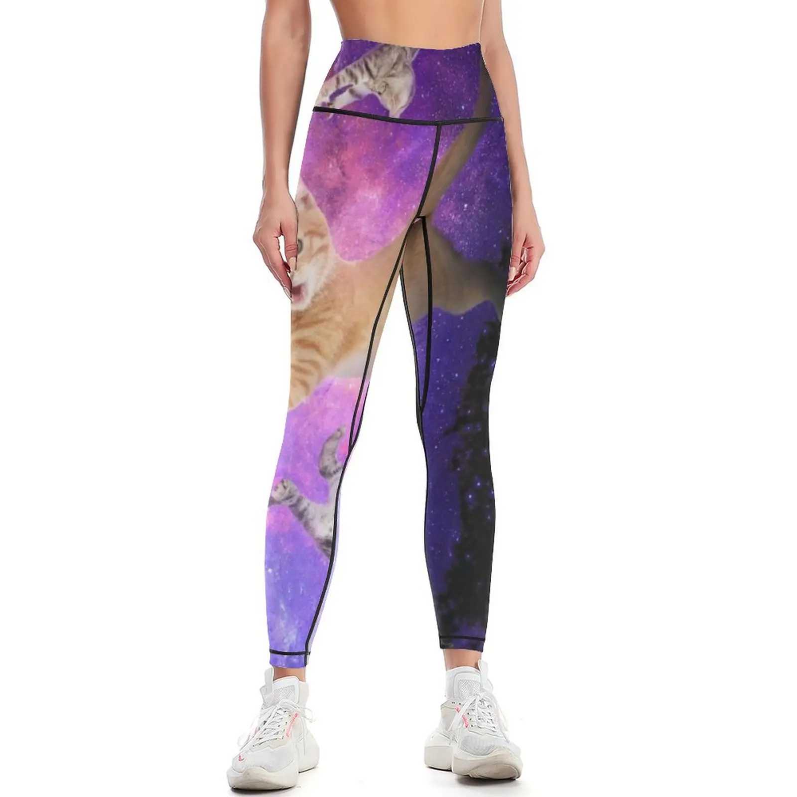 

Kittens in Space! Inter-cat-lactic! Leggings gym's clothing sporty woman gym for girls harem pants Womens Leggings