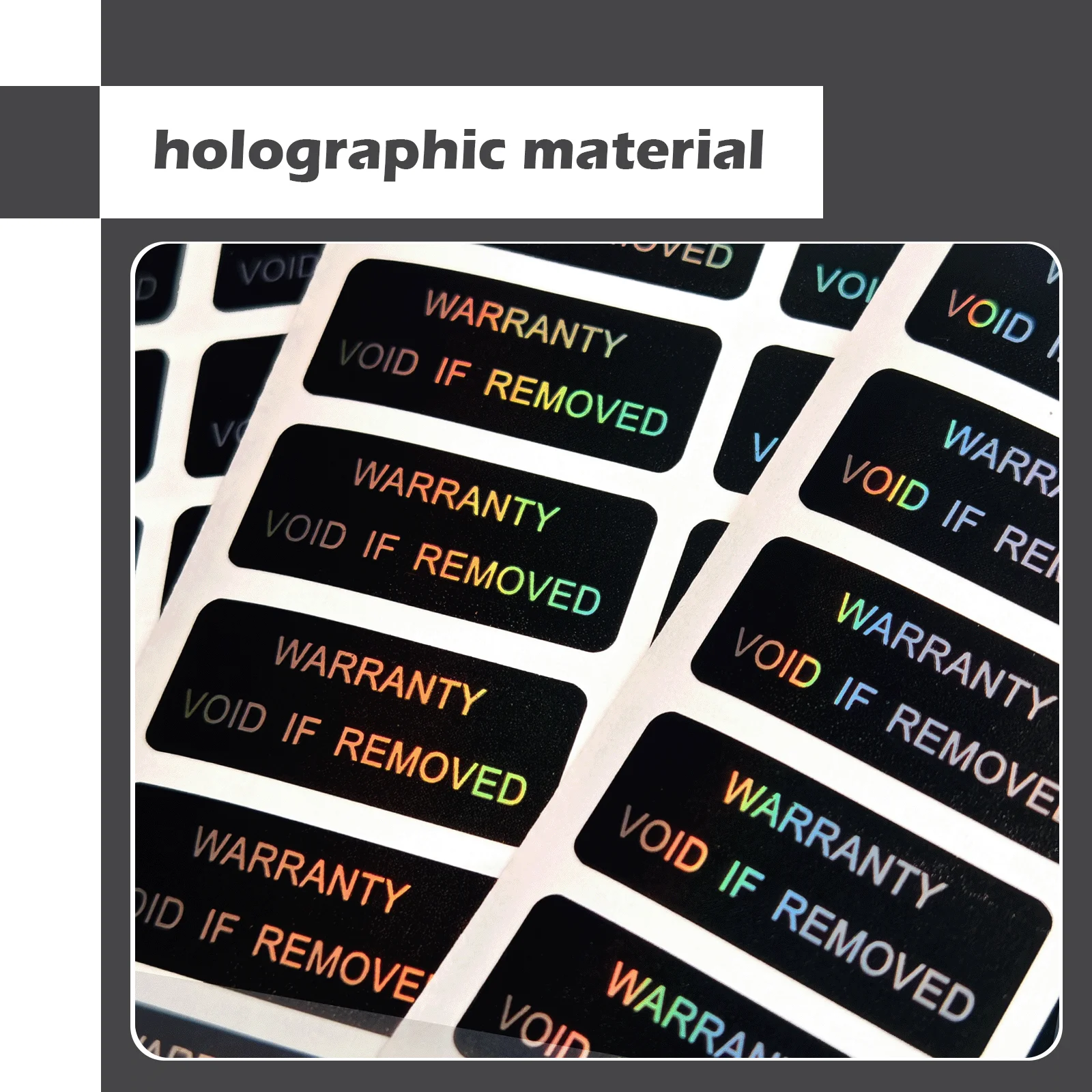 2.5x1cm black tamper proof sticker, hologram warranty void seal security label sticker Total Transfer Tamper Evident labels