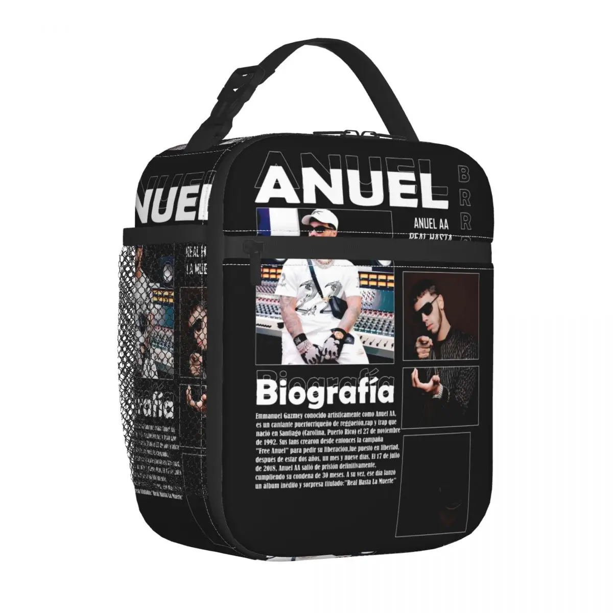 Insulated Lunch Tote Bag Anuel AA Vintage Rapper Music Rap Storage Food Box Fashion Thermal Cooler Bento Box For Work