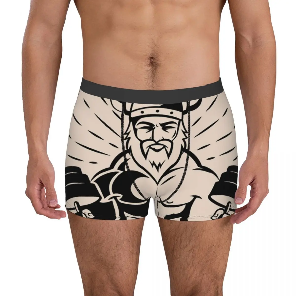 Proud Viking Underpants Breathbale Panties Male Underwear Print Shorts Boxer Briefs