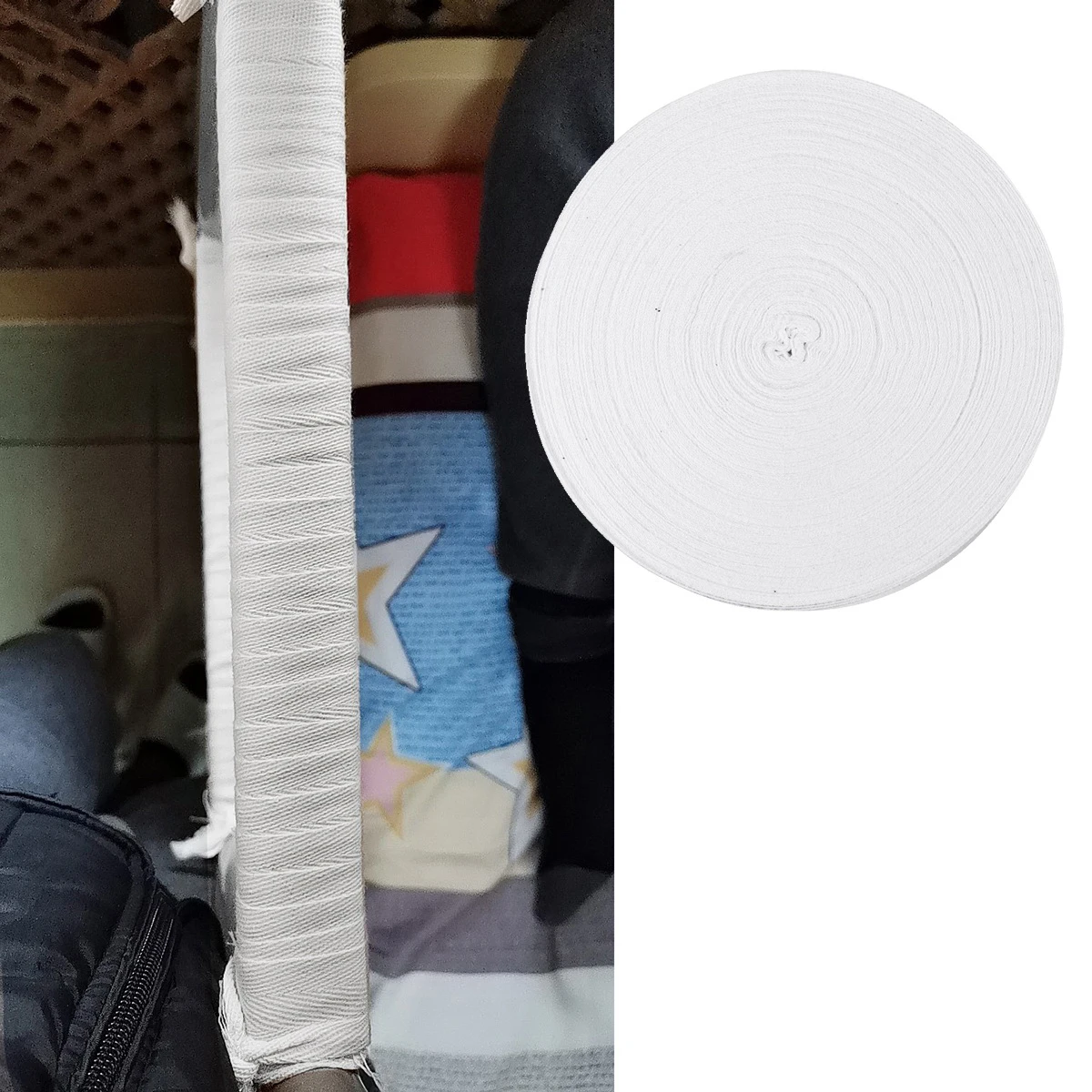 

Cotton Webbing Ribbon Solid Color Fabric Ties White Decoration Clothing DIY Crafts Projects Elastic Strips