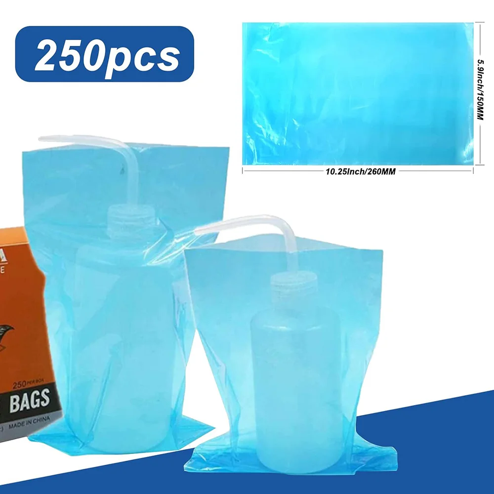 EMALLA 250PCS tato cuci botol tas biru merah muda putih plastik Remas botol cuci penutup lengan tato pembersih aksesoris