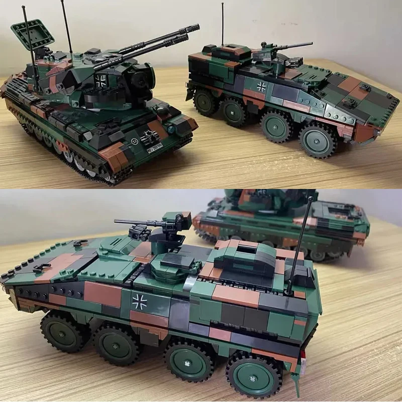 Military Series T92 Tank Leopard-2A6 Challenger 2 Type99 Main Battle Tank Building Blocks Set Military Truck Bricks Toys Gifts