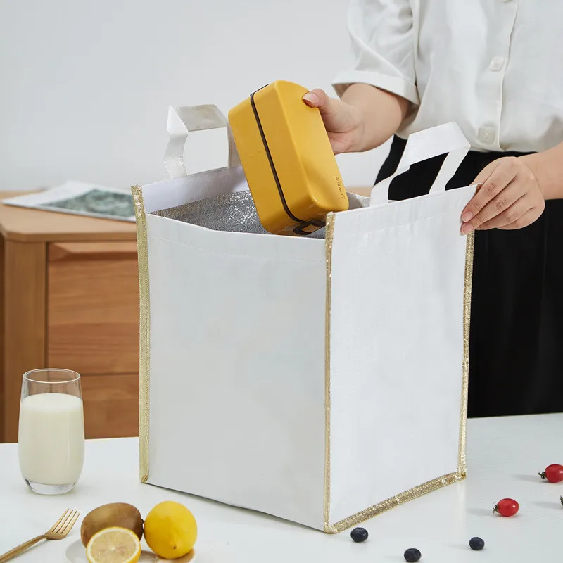 Borsa isolante per torta in tessuto Non tessuto da 6 pollici borsa termica per pranzo da Picnic portatile borsa per il trasporto Bento borsa per il