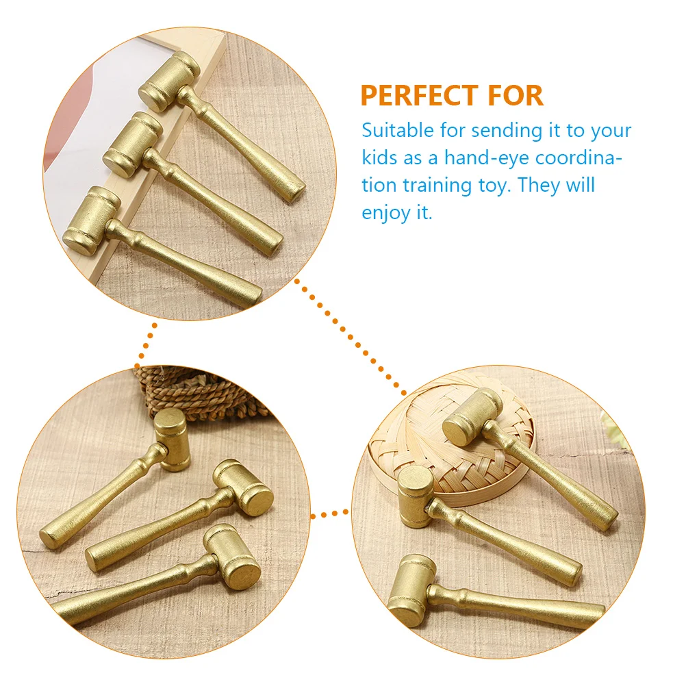 

5Pcs Judge Hammer Gavel Toy Smooth Edges Handmade Kindergarten Material Safe Kids Cognitive Teaching Equipment Wooden