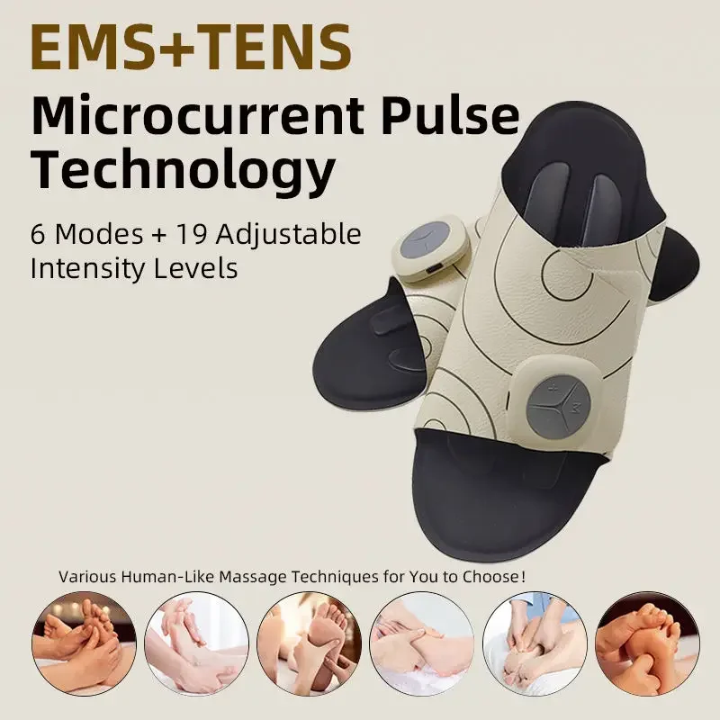 New Foot Acupoint Electrode Electric Massage Slippers Micro Current Foot Meridian Dredging EMS Foot Massage Device