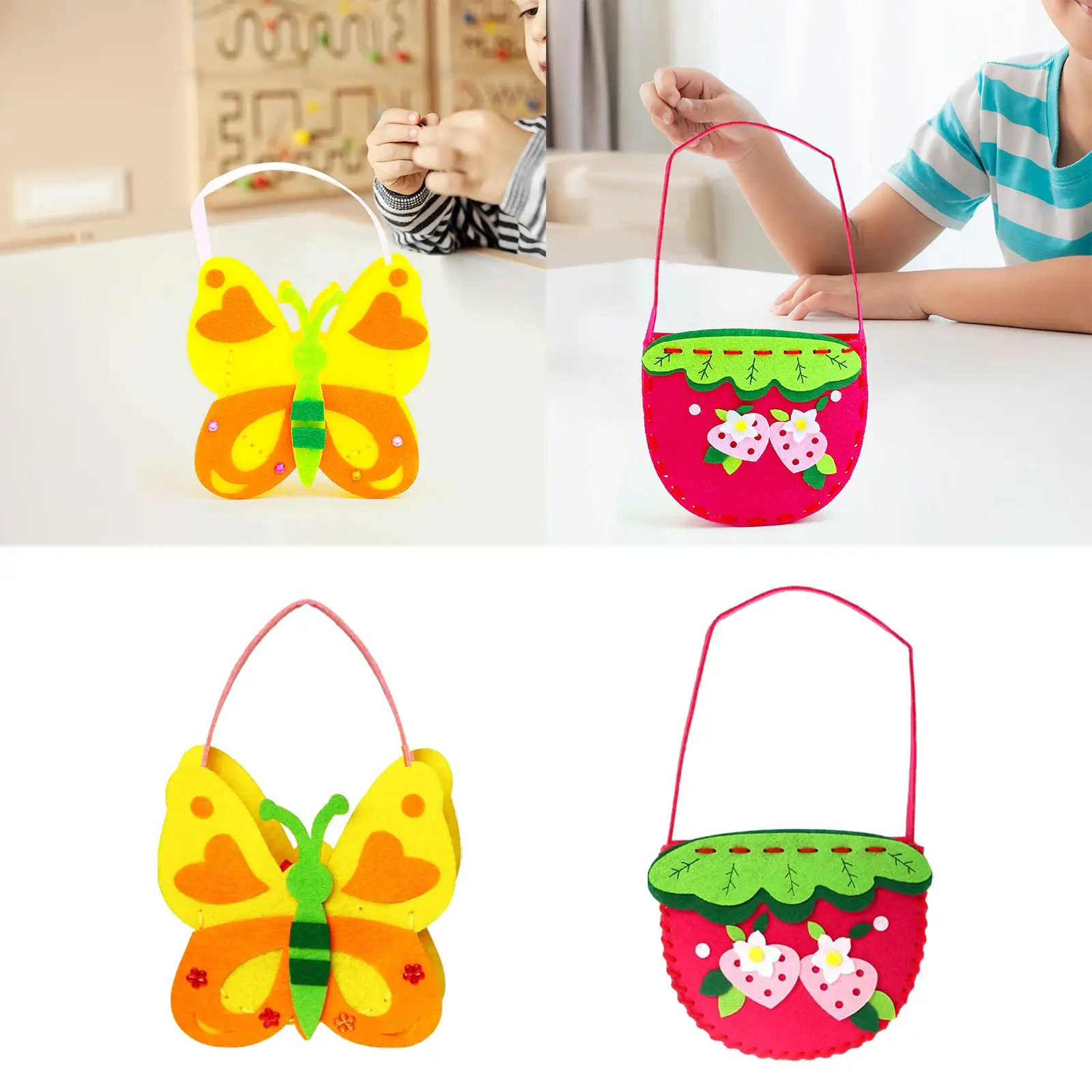 DIY Sewing Bag Set Lovely Pouch Activity Toy Lightweight Handmade Handbag Material for Classroom Preschool Nursery Kindergarten