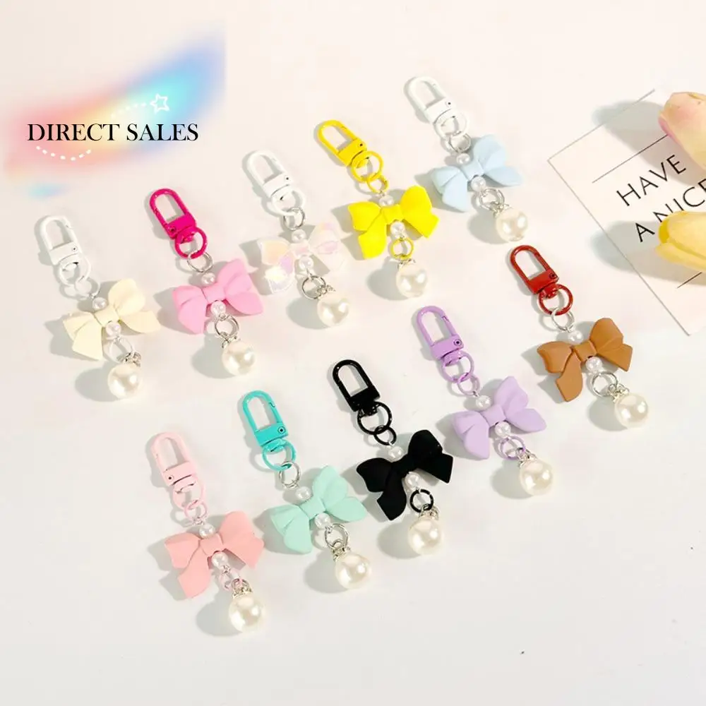 

Creative Candy Color Candy Color Bow Knot Pendant Key Chain Pendant Bow Knot Keyring Knot Y2K Imitation Bow Keychain Bag Pendant