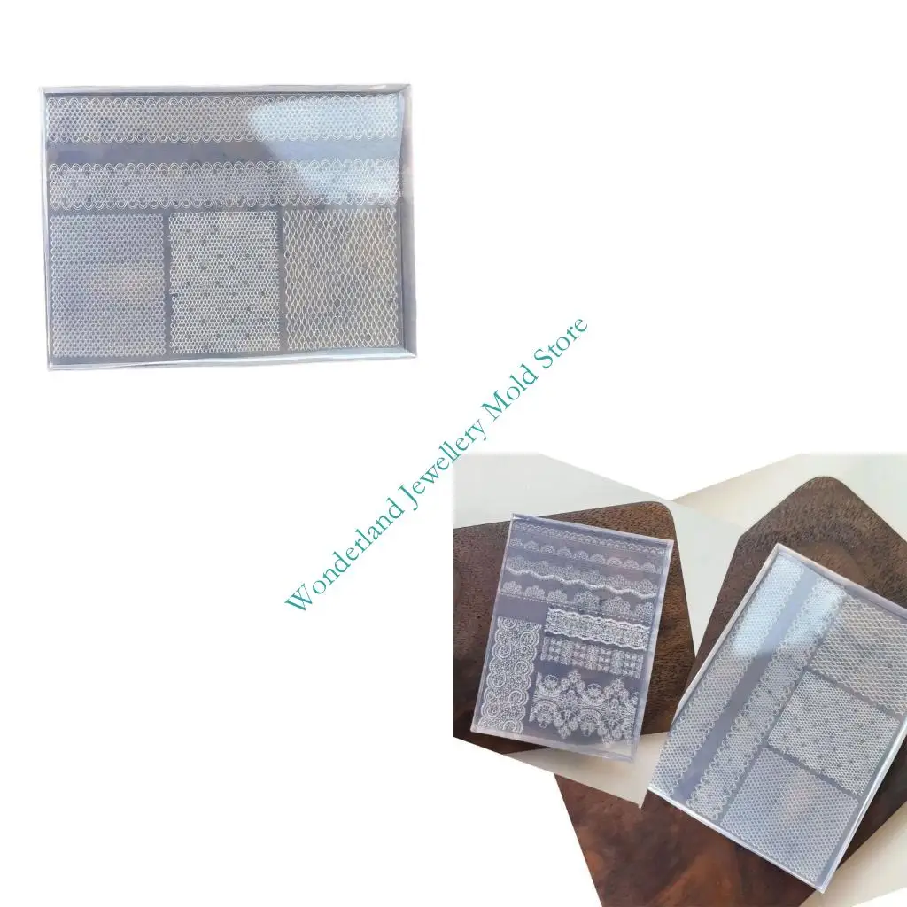 

H7EB French Lace Design Reusable Silicone Mold Elastic Template For DIY And Jewelry Crafts