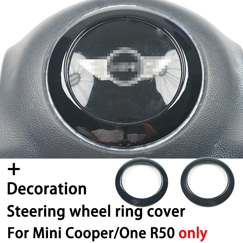 Gloss Black Steering Wheel Center Panel Cover For Mini Cooper One R50 2001-2006 Only Car-Styling Interior Trim Accessories