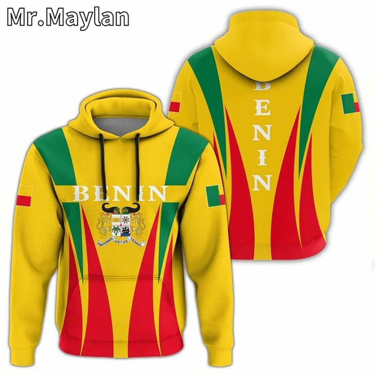 AFRICAN HOODIE BENIN COAT OF ARMS 3D Full Printed Unisex Hoodies Men/Women Streetwear Zip Pullover Casual Jacket Tracksuits Z-99