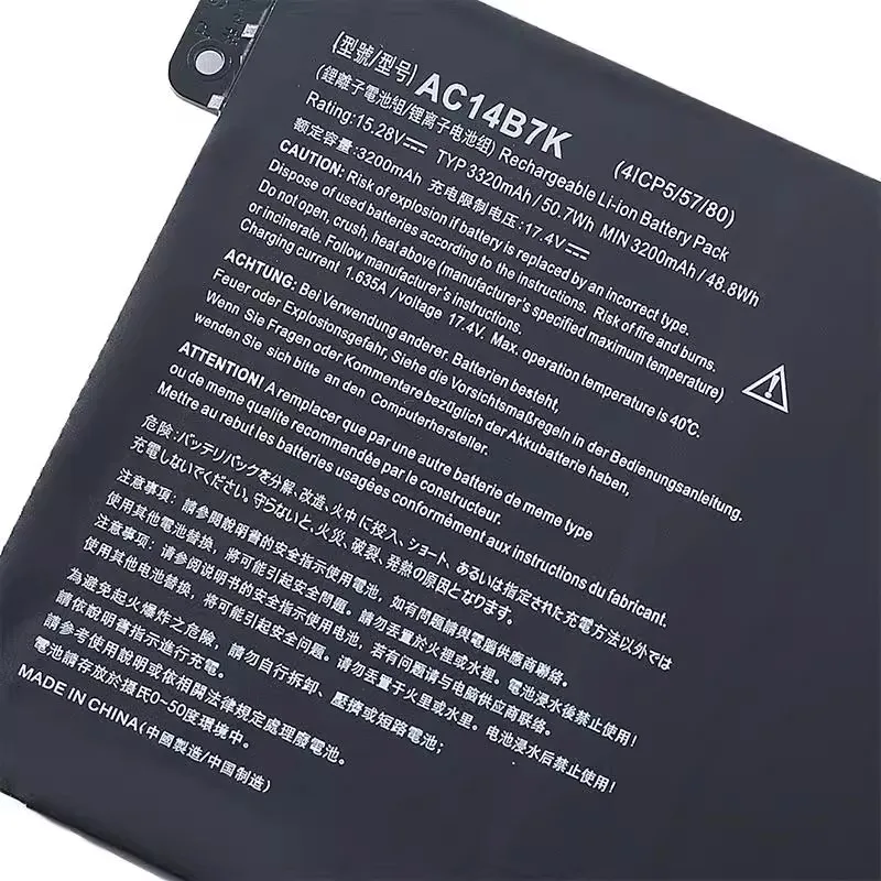 100% New AC14B7K Replacement Laptop Battery 15.28V 50.7Wh 3320mAh For Acer Spin 5 SP515-51GN Swift SF314-52 Nitro 5 AN515-42
