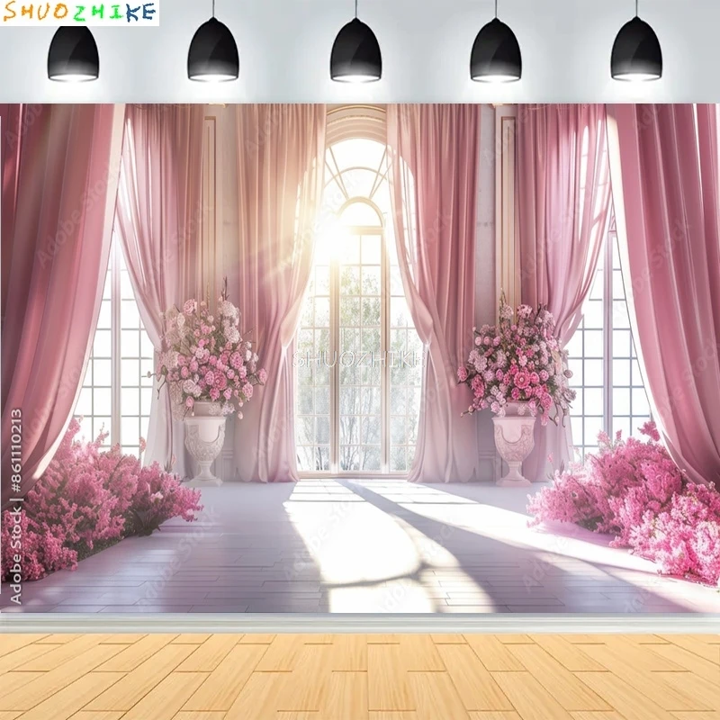 Другие мировые пейзажи, мечтательные свадебные фотографии, фоны, декор для дня рождения, эстетический фон для фотосъемки с цветочным рисунком невесты HL-01