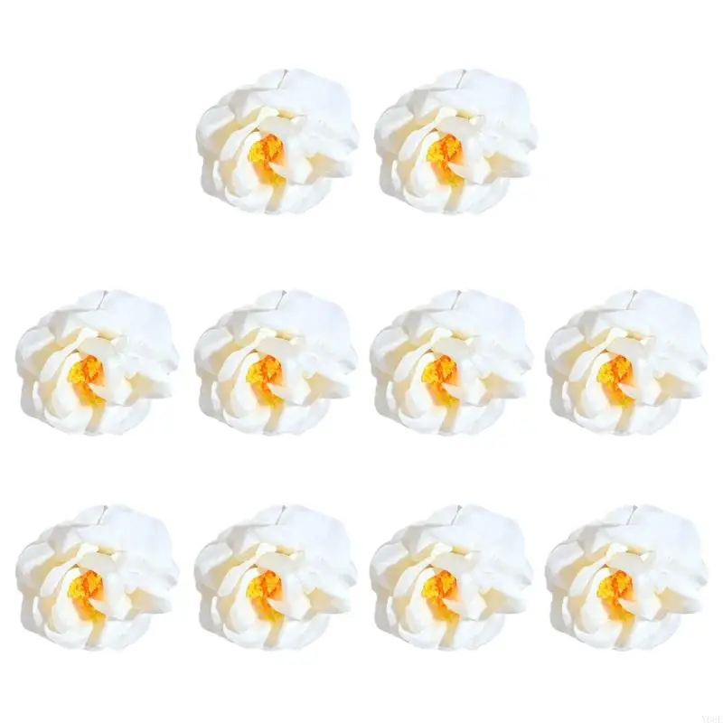 10 Pcs Artificial Flowers Decorative Flowers Flower Heads False Flowers Small Flowers for DIY Crafts Scrapbooking Y08E