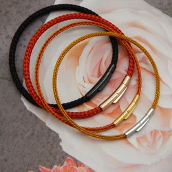 2mm 3mm Woman Men's Snake Clasp Tube Hooks Connector Wire Bracelet DIY Beads Stainless Steel Rope Bracelet Bangle Wristbands
