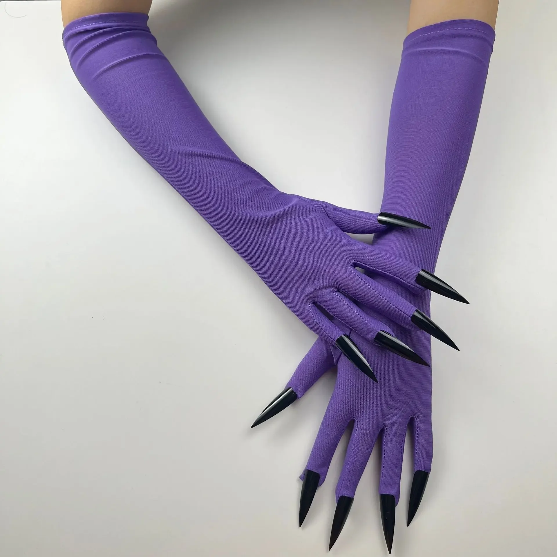 Adult Women Halloween Demon Long Nails Ghost Gloves Performance Props Costumes Party Holiday DIY Decorations