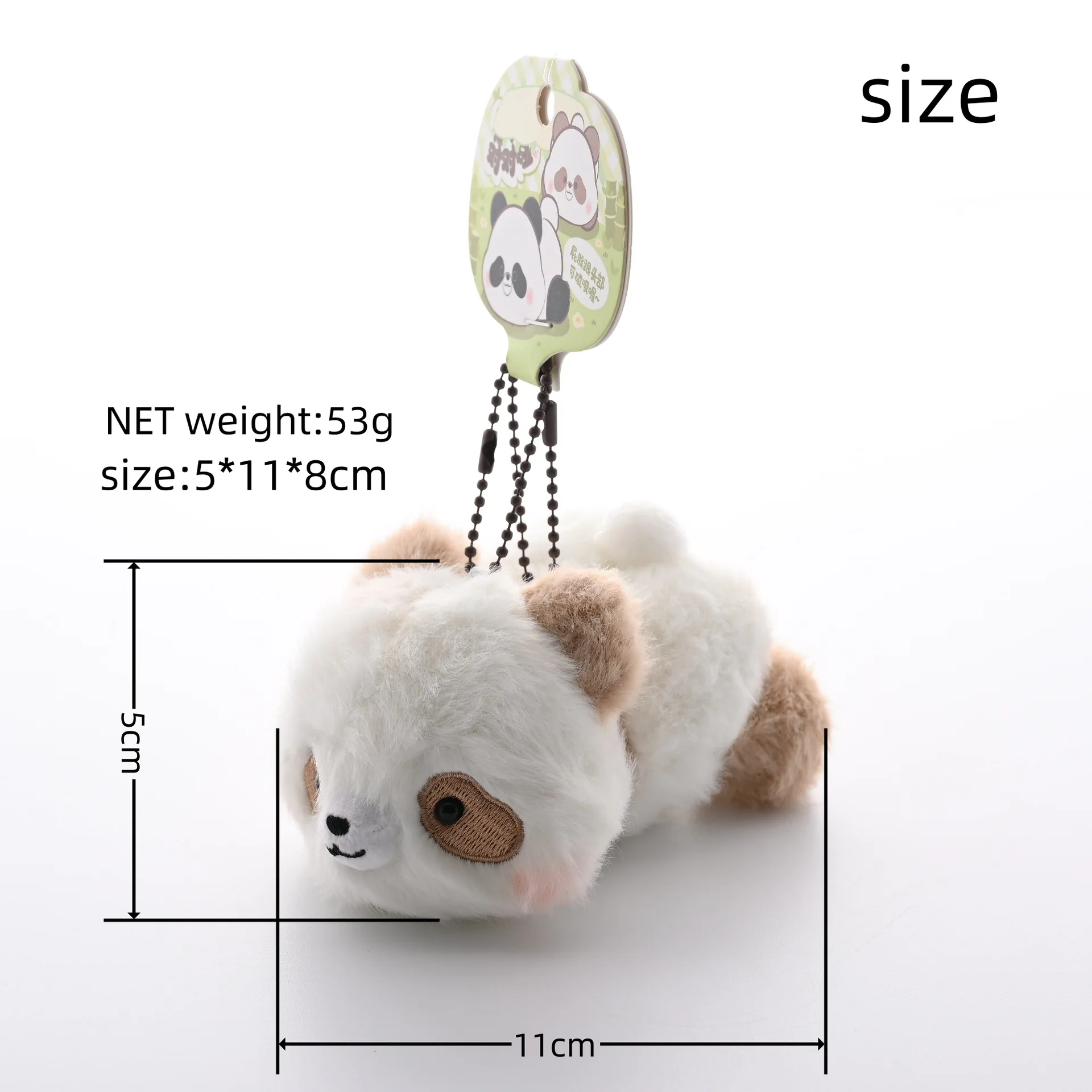 new 【 Magnetic Sticker 】 Cute Panda Keychain Plush Toy Doll Bag Pendant funny soft decorate Relieve stress gift