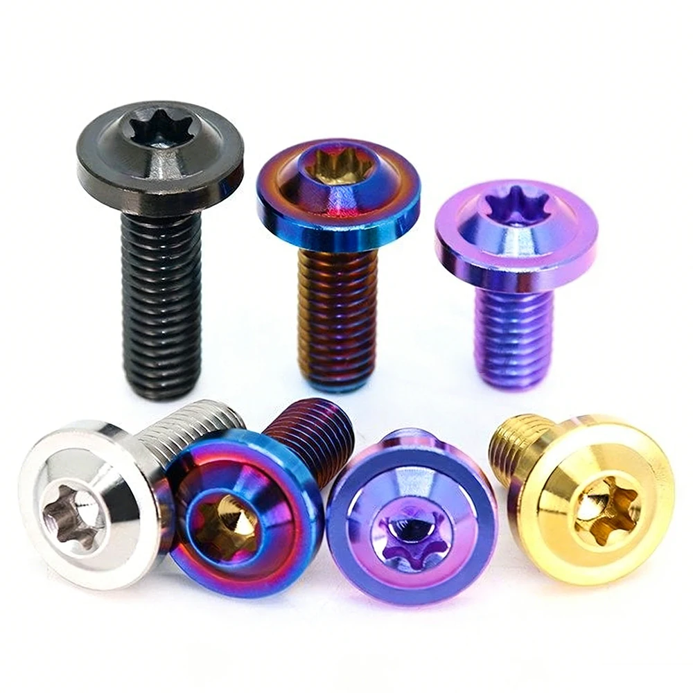 1pc Titanium Bolt M8x10 15 20 25 30 35 40 45 50 55 60mm Torx Head Screw for Riding Bicycle Brake level Stem Bike Parts Fasteners