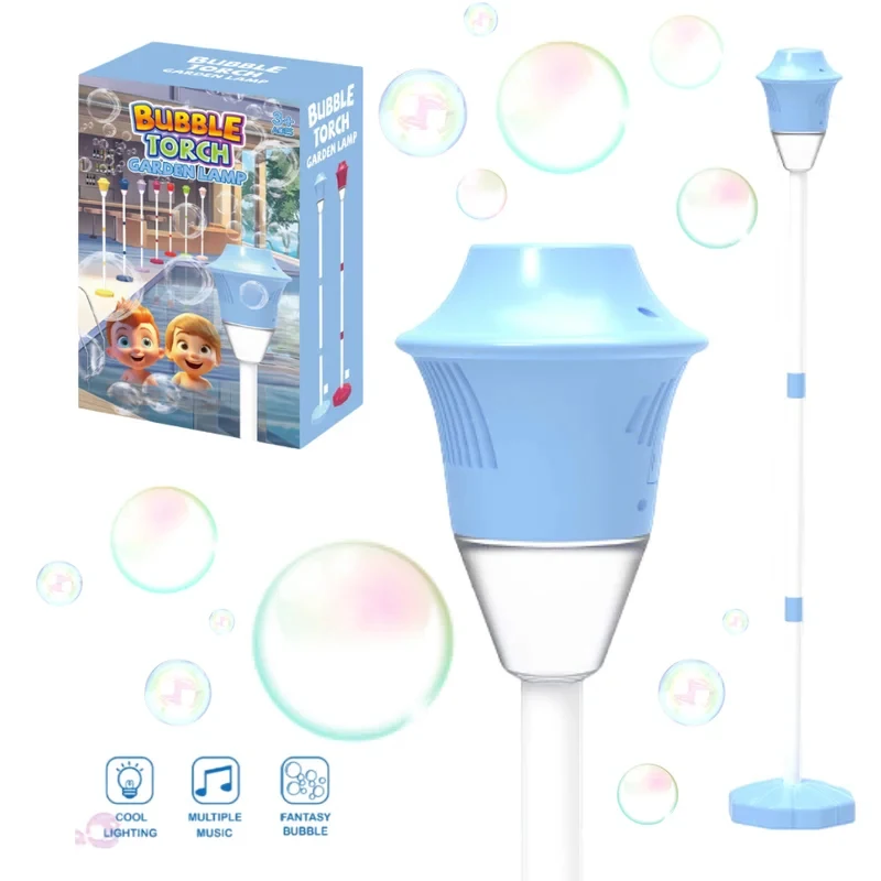 47In Rechargeable Automatic Bubble Stand Machine, Tall Outdoor Standing Bubble Maker with Lights, Kids Party Toy Birthday Gift