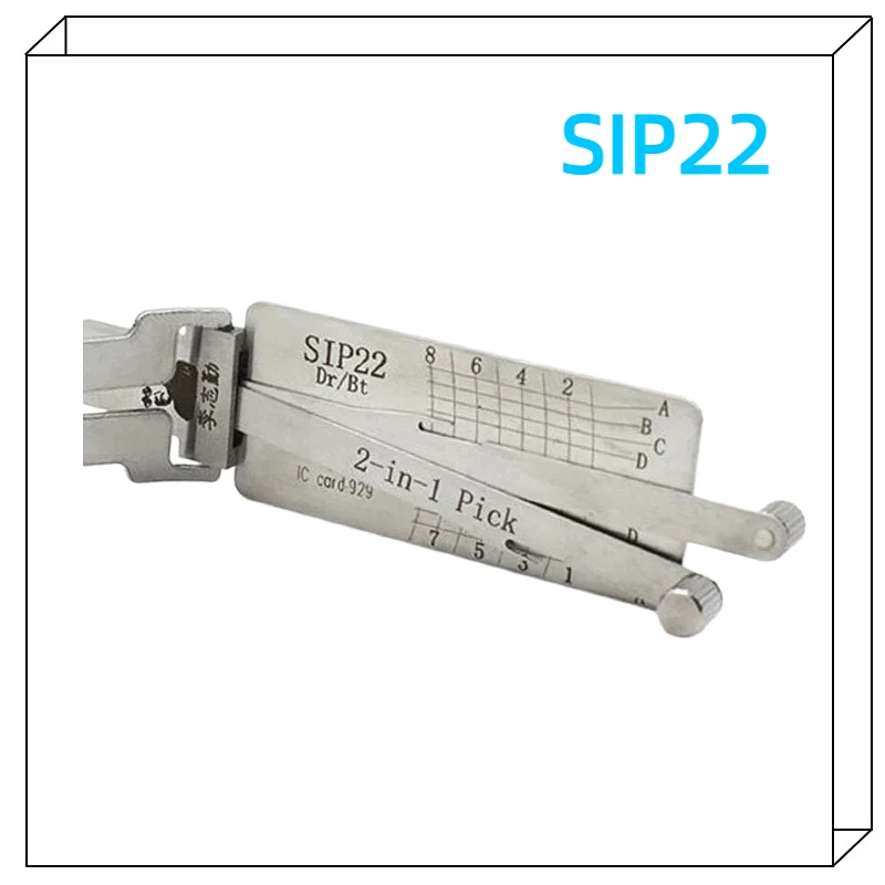 Original Lishi SIP22 2 in 1 Lock Pick Decoder Ignition Car Door Open for Fiat Model Vertical Milling