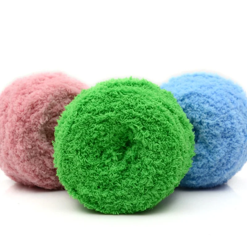 100g Soft Hand Knitting Woven Yarn DIY Velvet Coral Fluffy Wool Yarn Scarf Sweater Crochet Hand Knitting