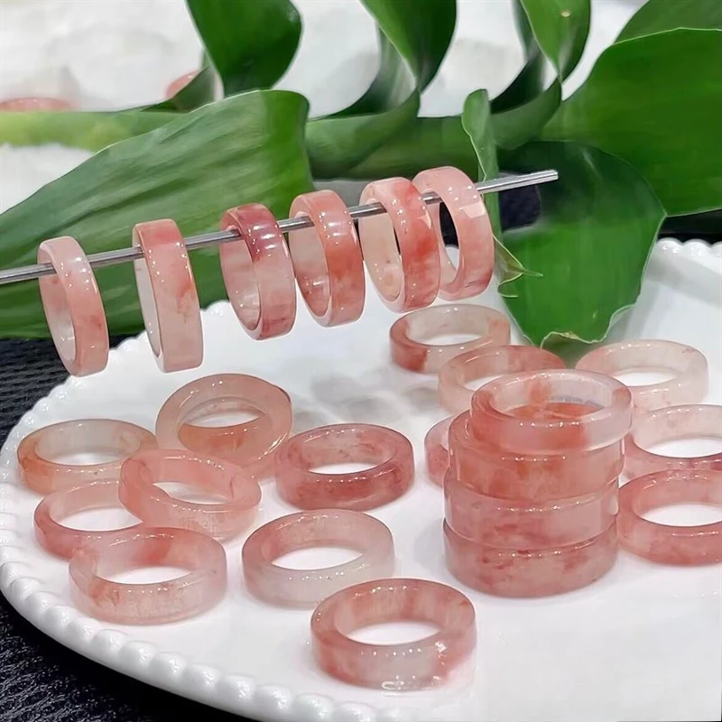 

Natural Xinjiang Golden Silk Jade Peach Blossom Wine Run Ring Jadeite DIY Cultural Play Accessories Small Parts Polished