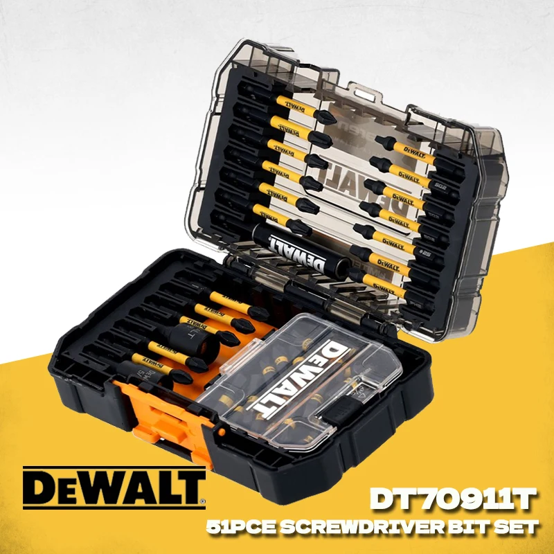 dewalt-x-mclaren-f1チーム-51ピース-flextorq-インパクト対応ドライバービットセット（25mm-57mmビット付き）dt70911t-qz
