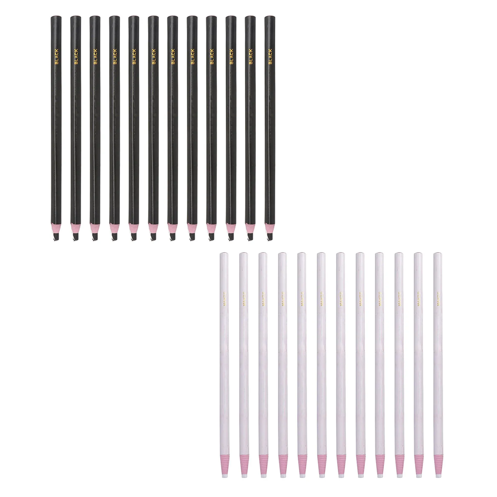 24Pcs Roll Paper Crayons No Sharpening Draw Pens Eco Friendly Bamboo Plastic Fabric Marking Pens for Sewing Dressmaking