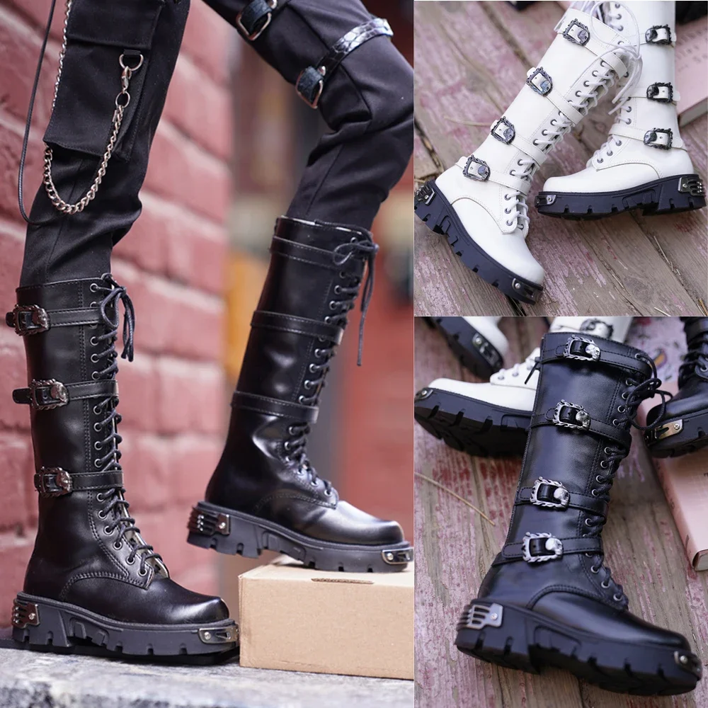 （Customize 30 Days） Uncle 68 70 ID75 Doll BJD/SD doll shoes black Lace up high boots 1pair