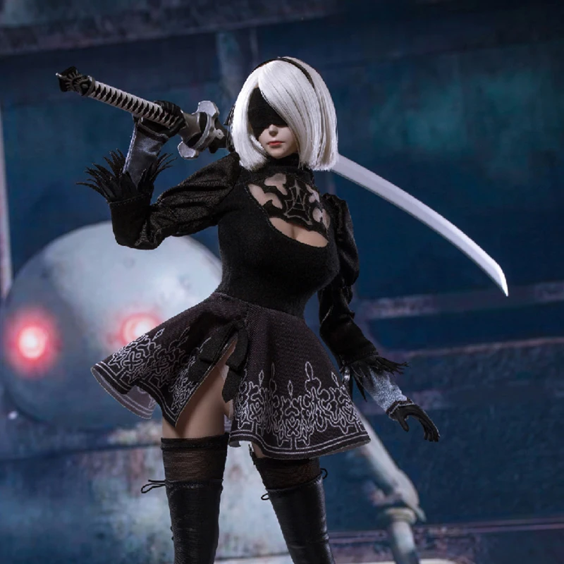 

TF TOYS TF01 TF02 1/6 Scale Sexy NieR:Automata A2 Female Girl Cosplay Costume Leotard Skirt with Sword for 12'' PHICEN S10D Body