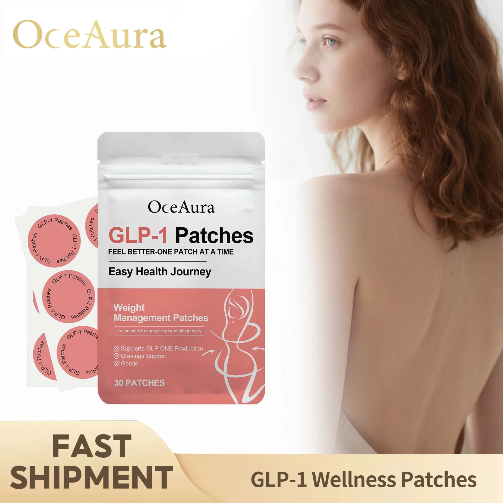 GLP-1 parche moldeador de cuerpo quemador de grasa adelgazante reguladora secreción de insulina gestión del apetito Control de pérdida de peso para mujeres y hombres