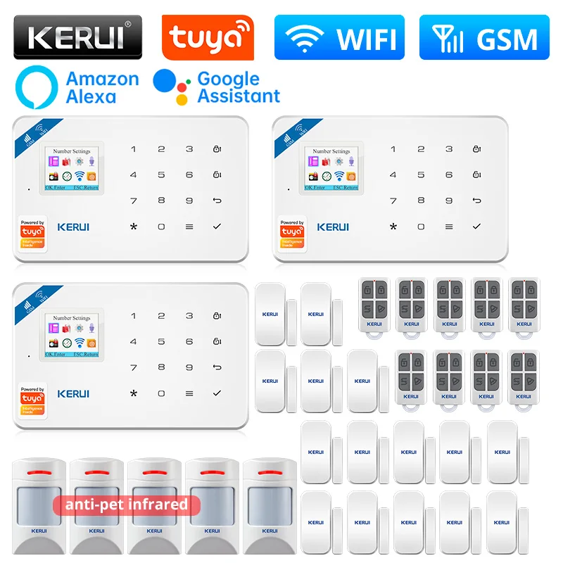 

KERUI W181 Tuya Smart Alarm System WIFI GSM Alarm Home Alexa Smart Life Motion Sensor Detector Door Sensor