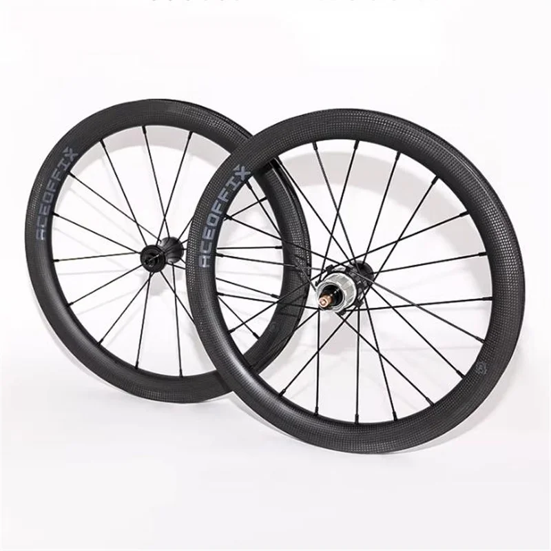 

Folding bicycle carbon rim 349 for brompton wheel 1-7speed front 2 rear 4 bearing T800 carbon