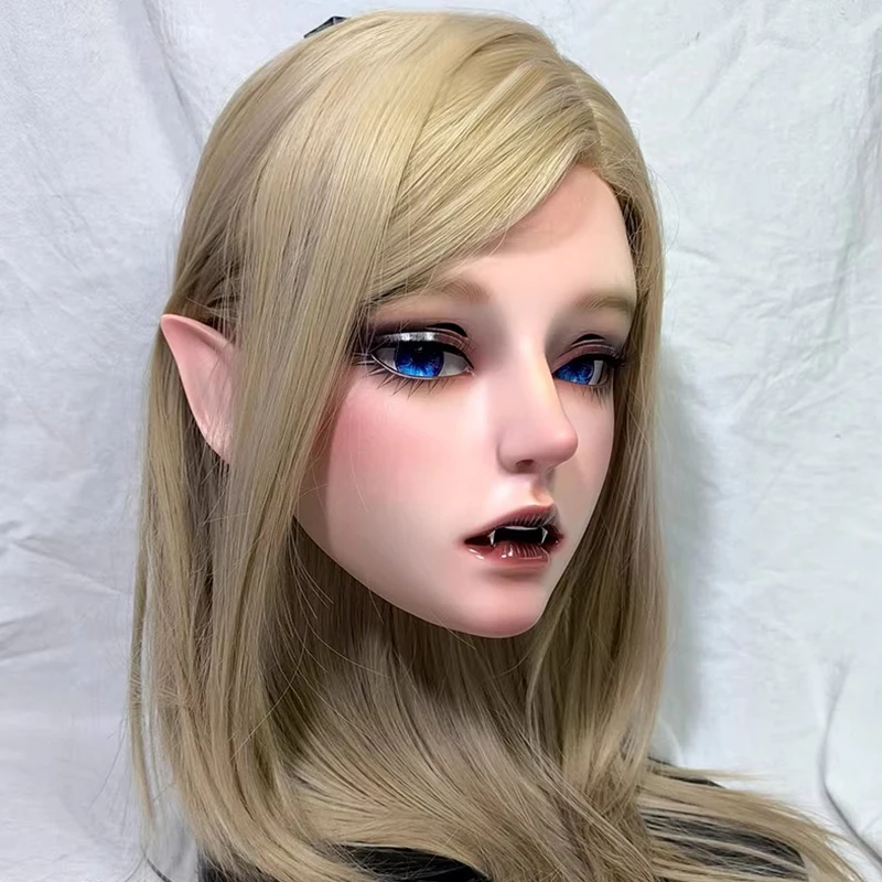 Dostosowane Cosplay Mężczyźni i kobiety Żywiczna półmaska BJD Maska Postacie z anime Cosplay Kigurumi OR Maska Peruka i sztuczne oczy