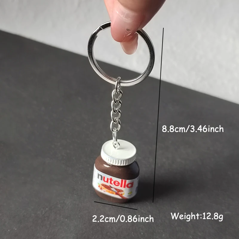 الراتنج محاكاة البندق المربى زجاجة سلاسل المفاتيح لصديق هدية الإبداعية ثلاثية الأبعاد الغذاء قلادة حقيبة حقيبة سماعة الاذن سيارة حلقة رئيسية الحلي